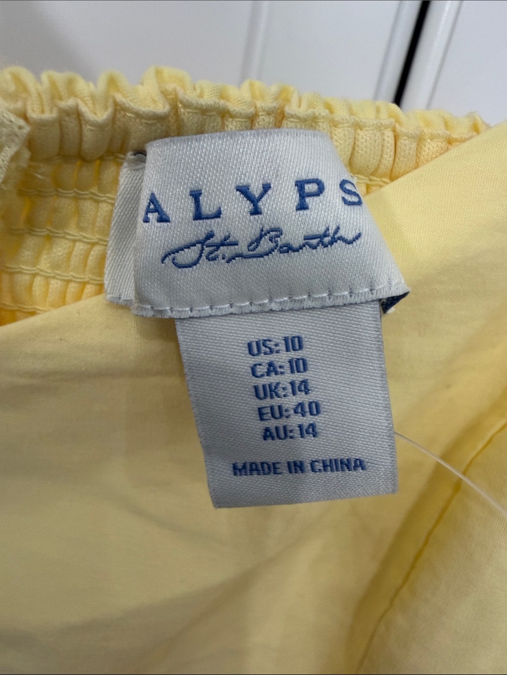 Calypso St. Barth Soft Yellow Midi Dress with Eyelet details. Size 10 - Picture 4 of 13